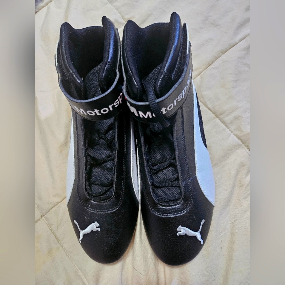 Puma Black and White Racing Sneakers